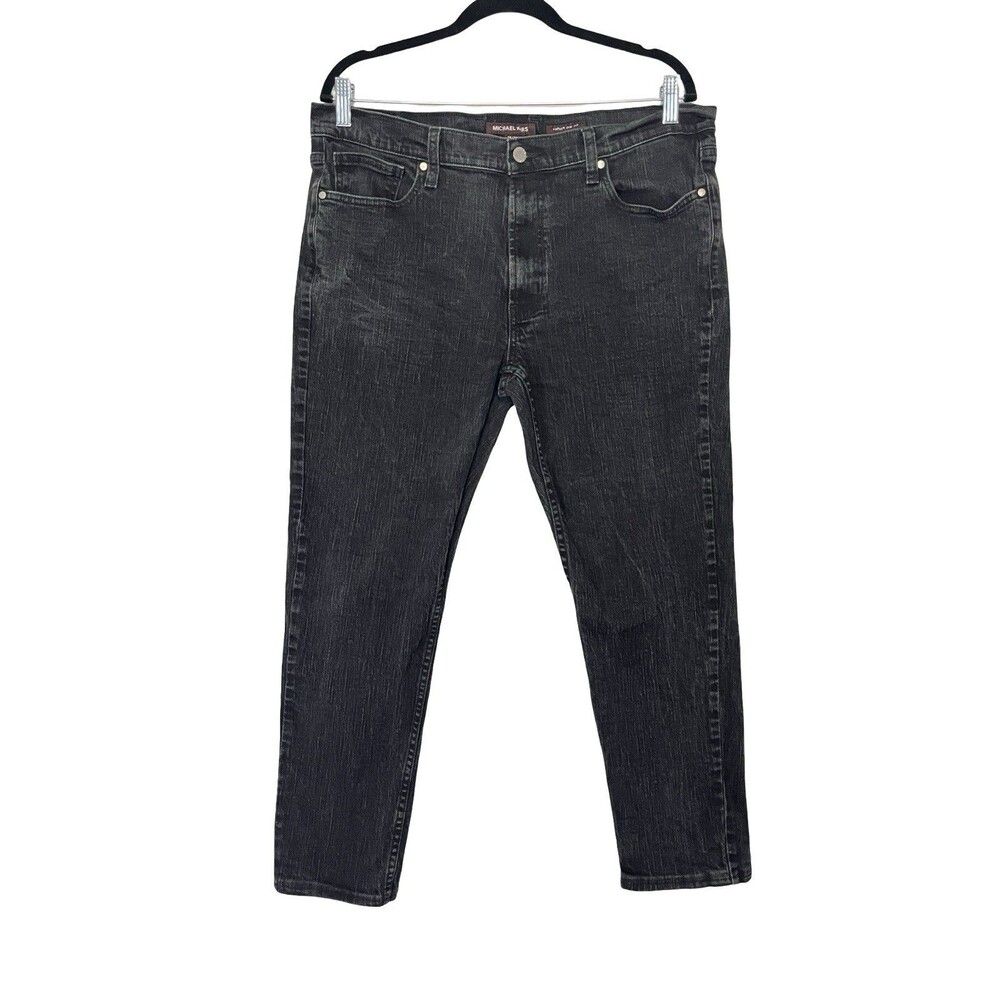 Michael Kors Parker Slim Fit Jeans Mens 36x30 Black Stretch Denim Straight Leg